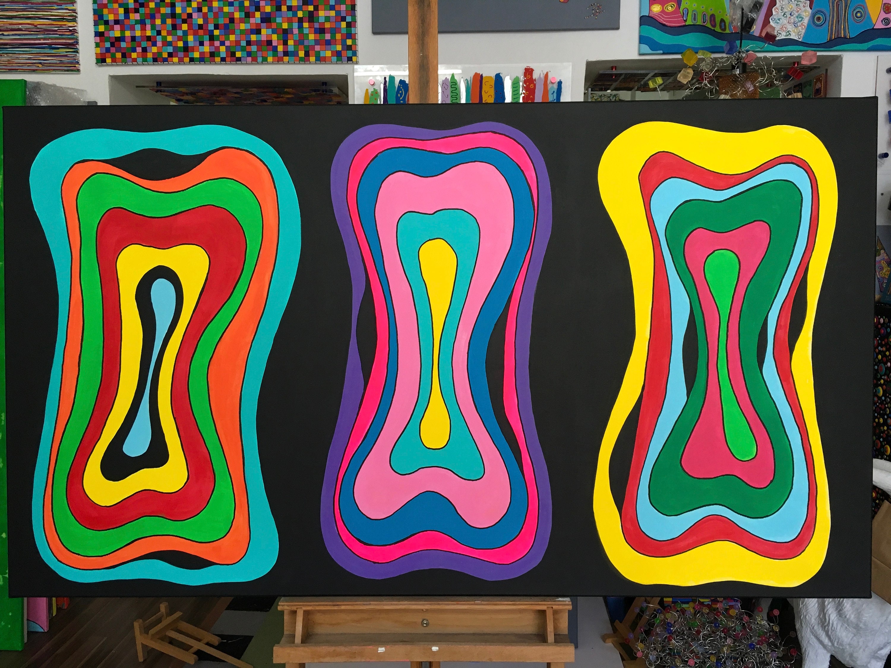 140x80cm POP Art Acryl Gemälde Leinwandbild Grossformat Wandbild modern ... - Pop Art Acrylic Art Deco Art