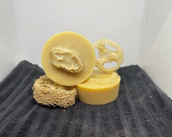 Goats Milk Soap with a Luffa