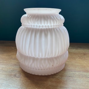 Vintage pink glass ruched lampshade