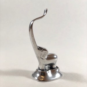 Elephant Ring Holder with Base Silver Finish