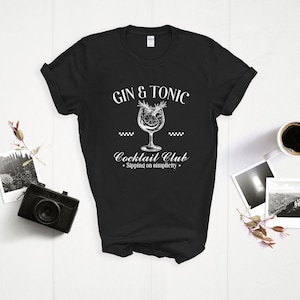 Gin and Tonic Cocktail Club T-Shirt - Fun and Stylish G&T Tee, Perfect for Cocktail Enthusiasts, Quirky and Unique Gift Idea