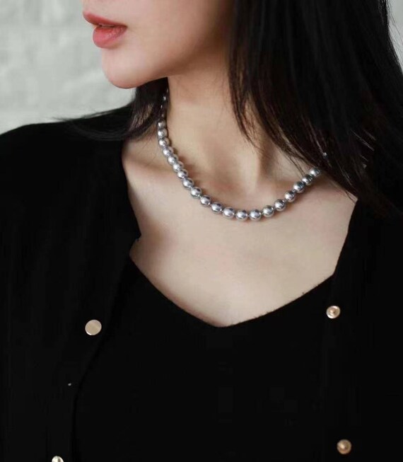 8-8.5mm Akoya Pearl Strand Necklace,Blue Rose Pearl Strand,Pearl  