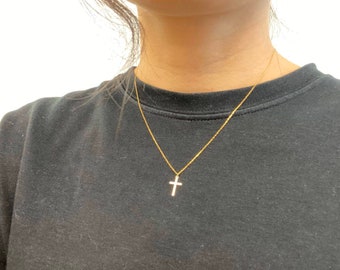 18K Gold Cross Pendant Necklace,Cross Pendant Necklace，Cross Necklace