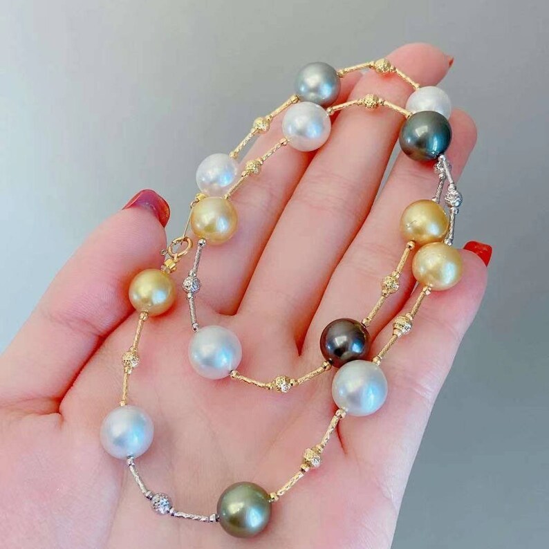 Classic Pearl Choker Necklace18k Gold Pearl Necklace Etsy