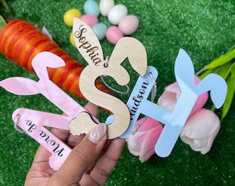 Bunny Ear Tag, Easter Basket Tags Bunny, Tags Name, Tags Easter Basket, Custom Name Tags Easter Decor Easter Gifts Kids Easter