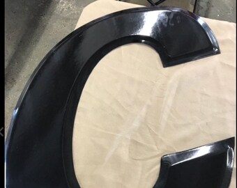 Porcelain Sign Letter - Black- C