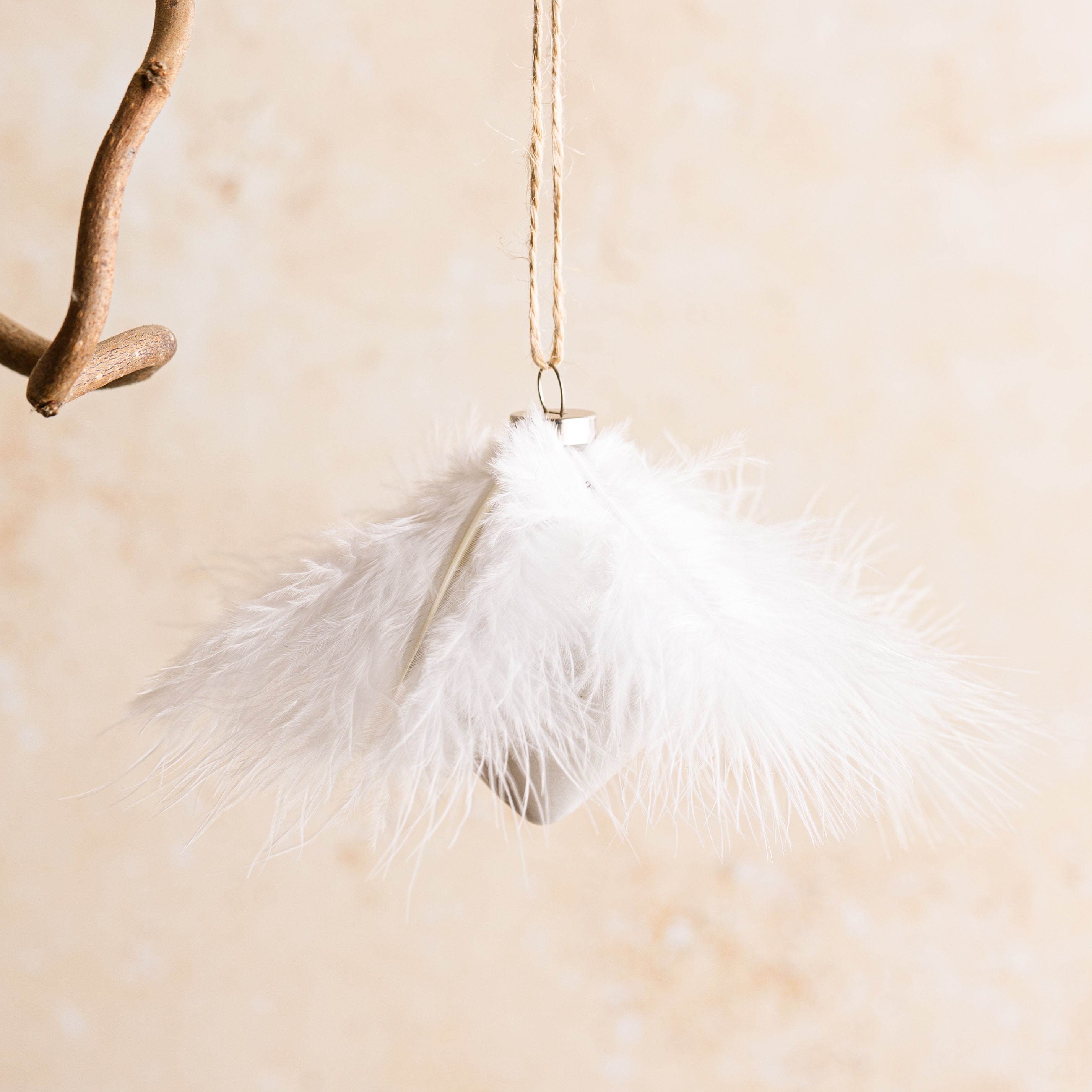 White Feather Bauble Etsy