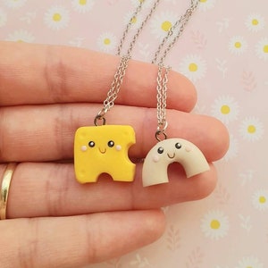 Mac and Cheese Necklace set for 2 - BFF Necklace Gift - Gift for Best Friends - Friendship Necklace - Best Friend Necklace Set