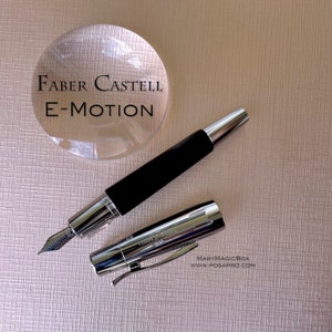 Faber Castell E-Motion Fountain Pen, Wood  resin & Polished Chrome - Mint in original box
