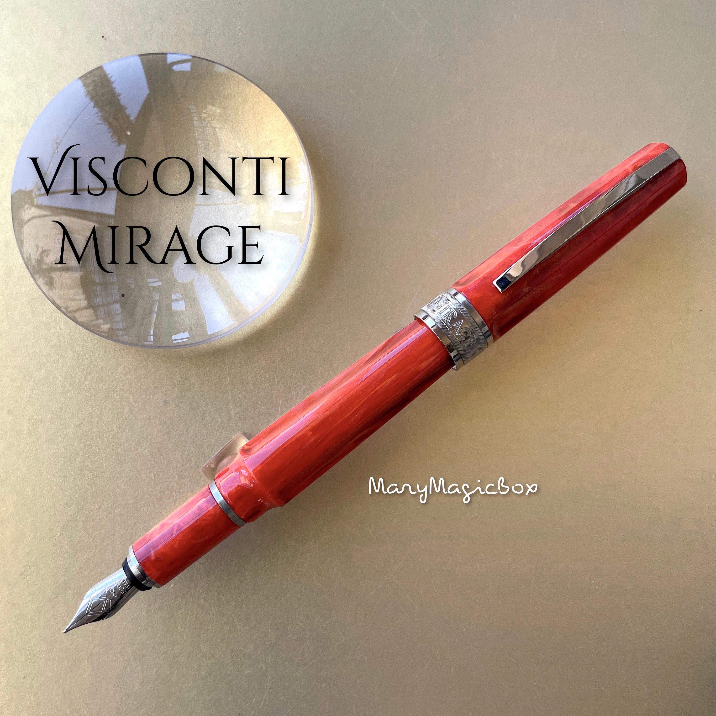 Visconti Mirage Italian Fountain Pen-coral Steel Nib Size M mint Condition  in Original Box - Etsy