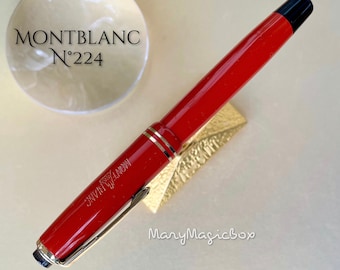 Montblanc Dänemark no.224(244) coral red peakish cap top Vintage fountain pen - gold nib M EXCELLENT writing condition