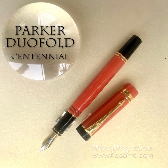 Parker Duofold Centennial Vintage Fountain Pen Coral Red Original Gold 18k  Nib Fine 
