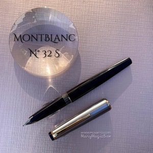 Montblanc III Serie  032 S fountain pen silver silvre cap gold wing nib B rare excellent condition