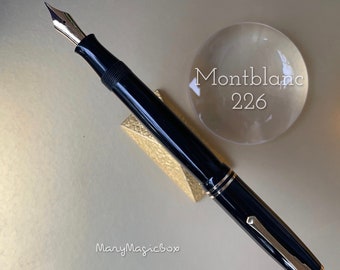 Montblanc Dänemark no.226 black peakish cap top Vintage fountain pen - gold nib F flex-EXCELLENT writing condition