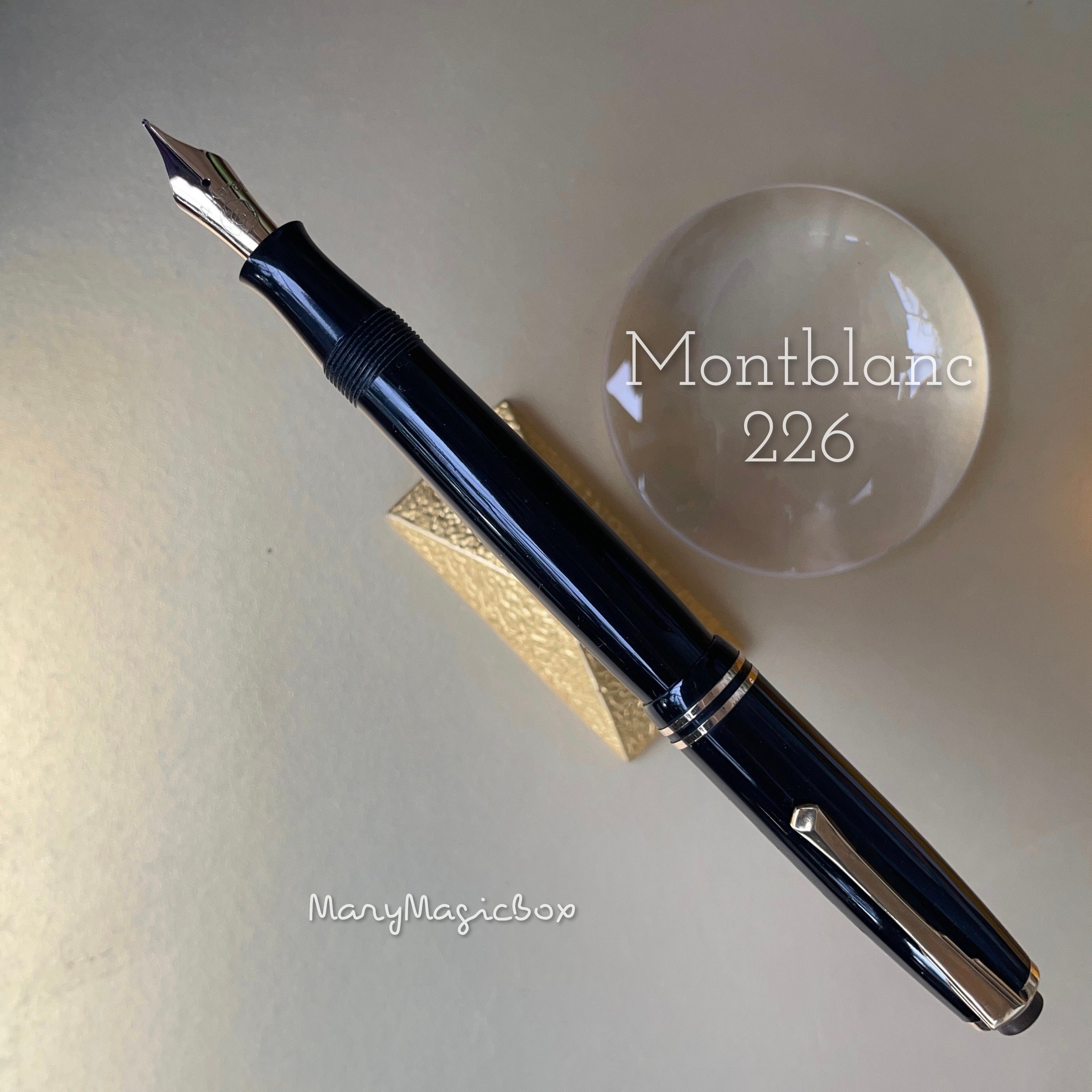 Montblanc Dänemark No.226 Black Peakish Cap Top Vintage Fountain Pen Gold  Nib F Flex-excellent Writing Condition 