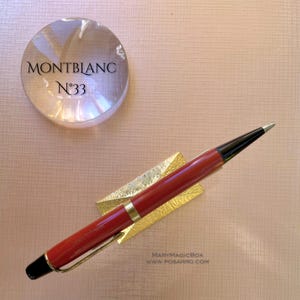 Montblanc Dänemark no.33 propelling pencil coral red engraved star at top- 1930 -EXCELLENT condition