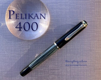 Pelikan 400 grün gestreift Vintage Füllfederhalter-Goldfeder KM Deutschland 1950 Ausgezeichnet