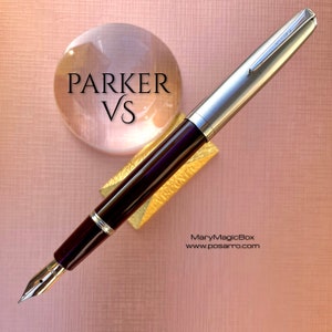 PARKER New VS  Vintage  fountain pen  Christian Olsen  rare brown color original gold nib EF Excellent