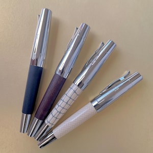 Stylo plume Faber Castell E-Motion, bois, résine et chrome poli - Neuf dans sa boîte d'origine