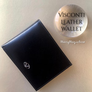 Visconti Pen Firenze Dreamtouch calf Leather Collection Horizontal 6cc Wallet Black Mint NOS