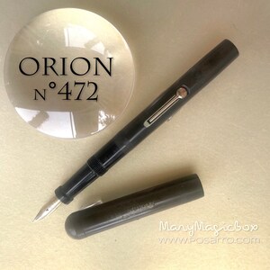 ORION 472  vintage fountain pen -original 14 k gold nib F flex  -in Excellent writing condition