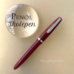 Penol Skolepen Burgundy vintage fountain pen  steel nib Extra Fine