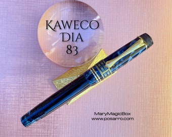Kaweco Dia 83 A stylo plume rare vintage bleu marbré - plume en acier Kaweco F flex - Excellent état neuf