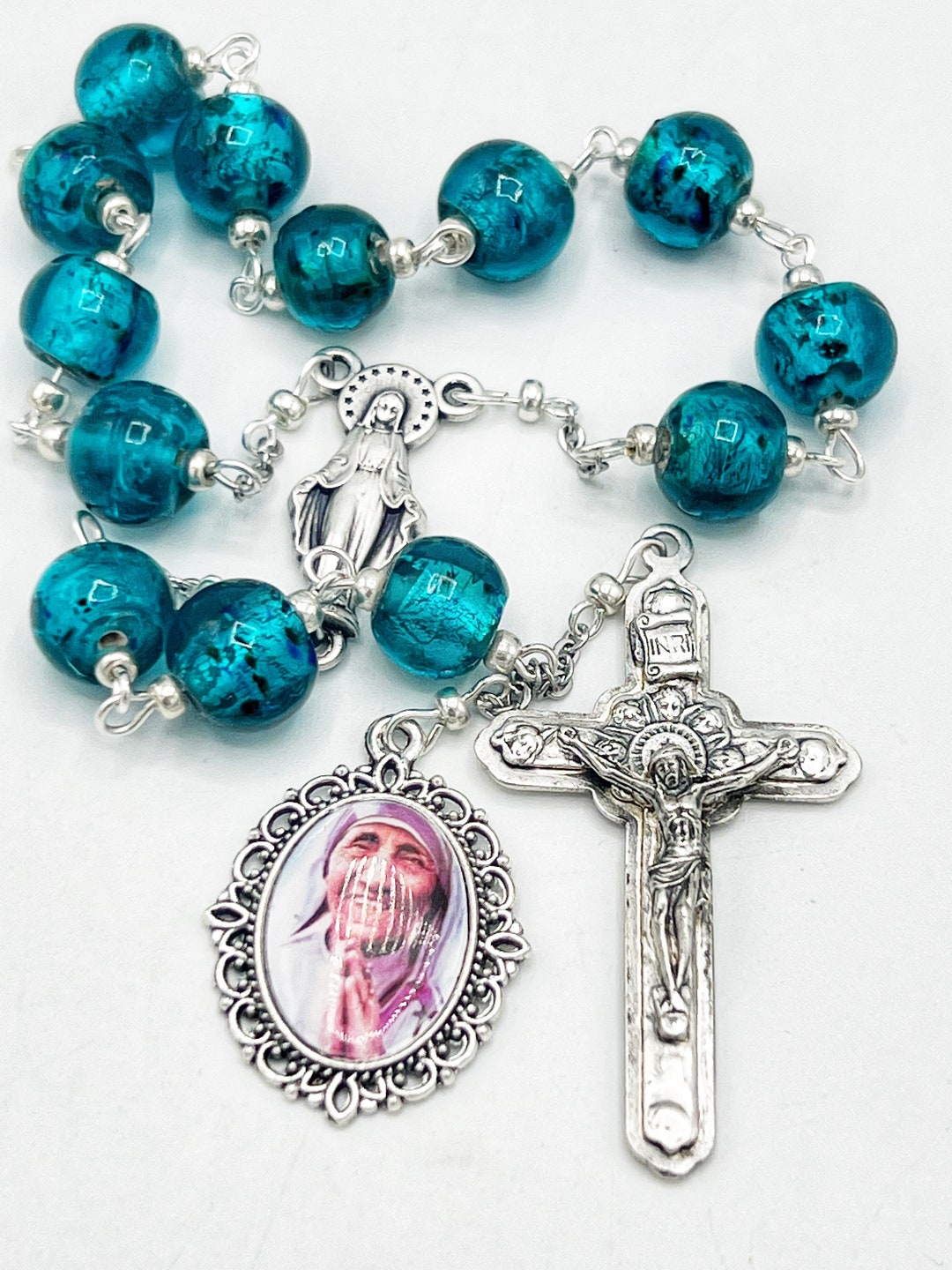 St Teresa of Calcutta Palm Rosary Catholic Devotion Gift Shop Religious ...