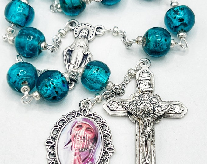 St Teresa of Calcutta Palm Rosary Catholic Devotion Gift Shop Religious ...