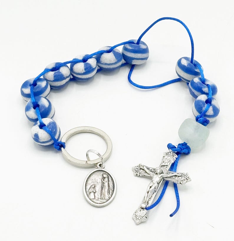 Our Lady of Lourdes Single Decade Rosary Palm Pocket Tenner Catholic ...