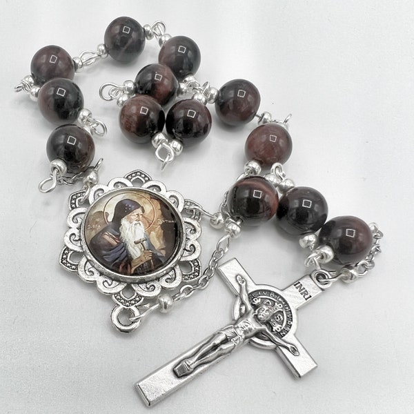 Saint Anthony of the Desert Palm Rosary Chaplet Catholic Devotion Eucharist Adoration  Sacraments  Anthony the Great Egypt Christian Monk