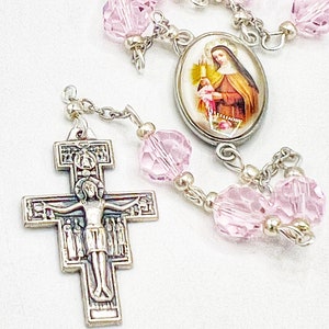 Saint Clare of Assisi Palm Rosary Catholic Poor Clares Franciscan Secular Catholic St Francis of Assisi Passion of Christ San Damiano Cross