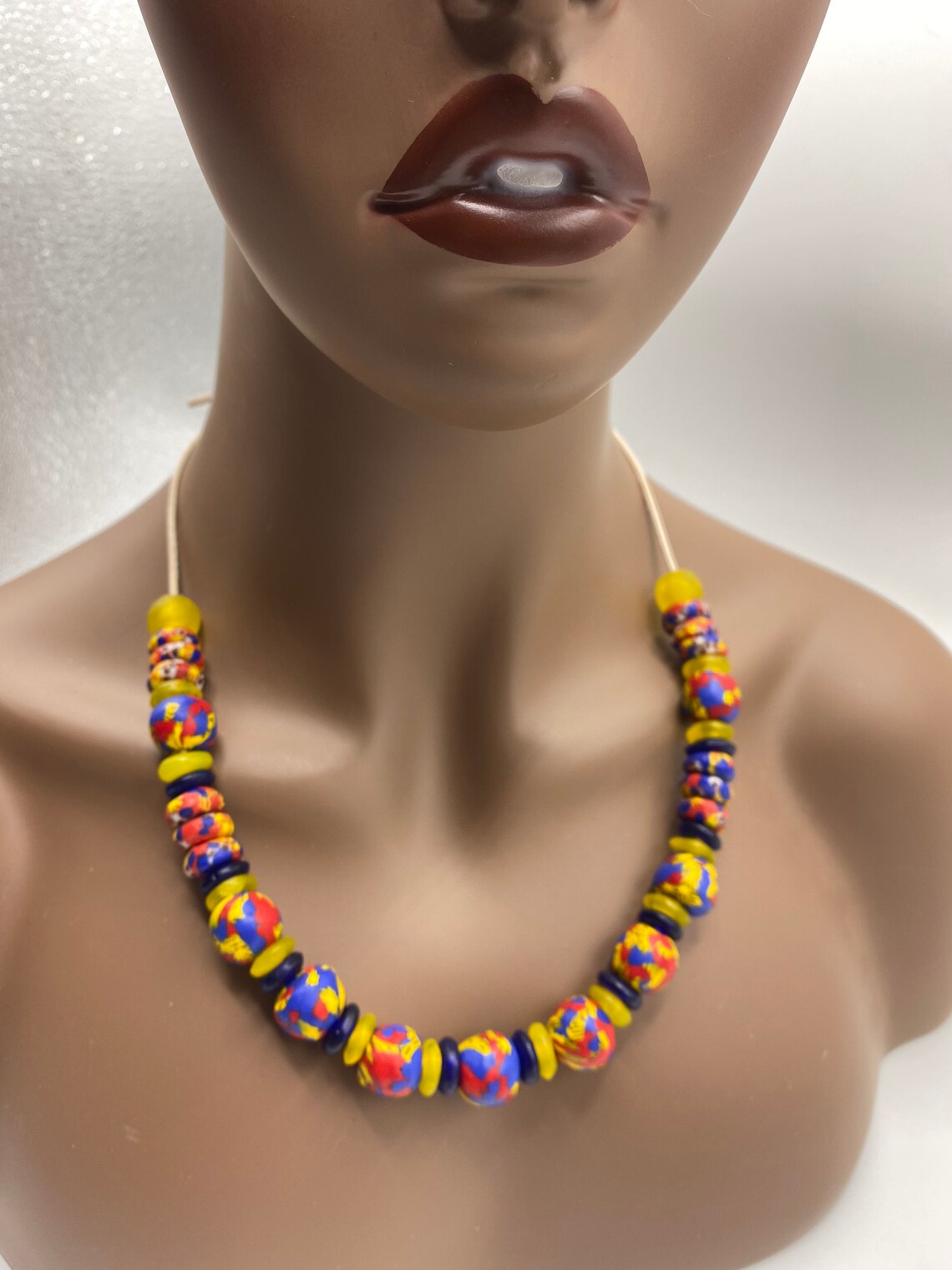 African Trade Bead Necklace Ghana Beads Trade Beads Krobo Etsy