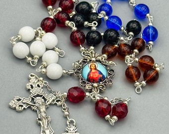 Fivefold Scapular Chaplet - Catholic Consecration Prayer Beads - Brown Scapular Devotion - Marian Protection Gift- Crown
