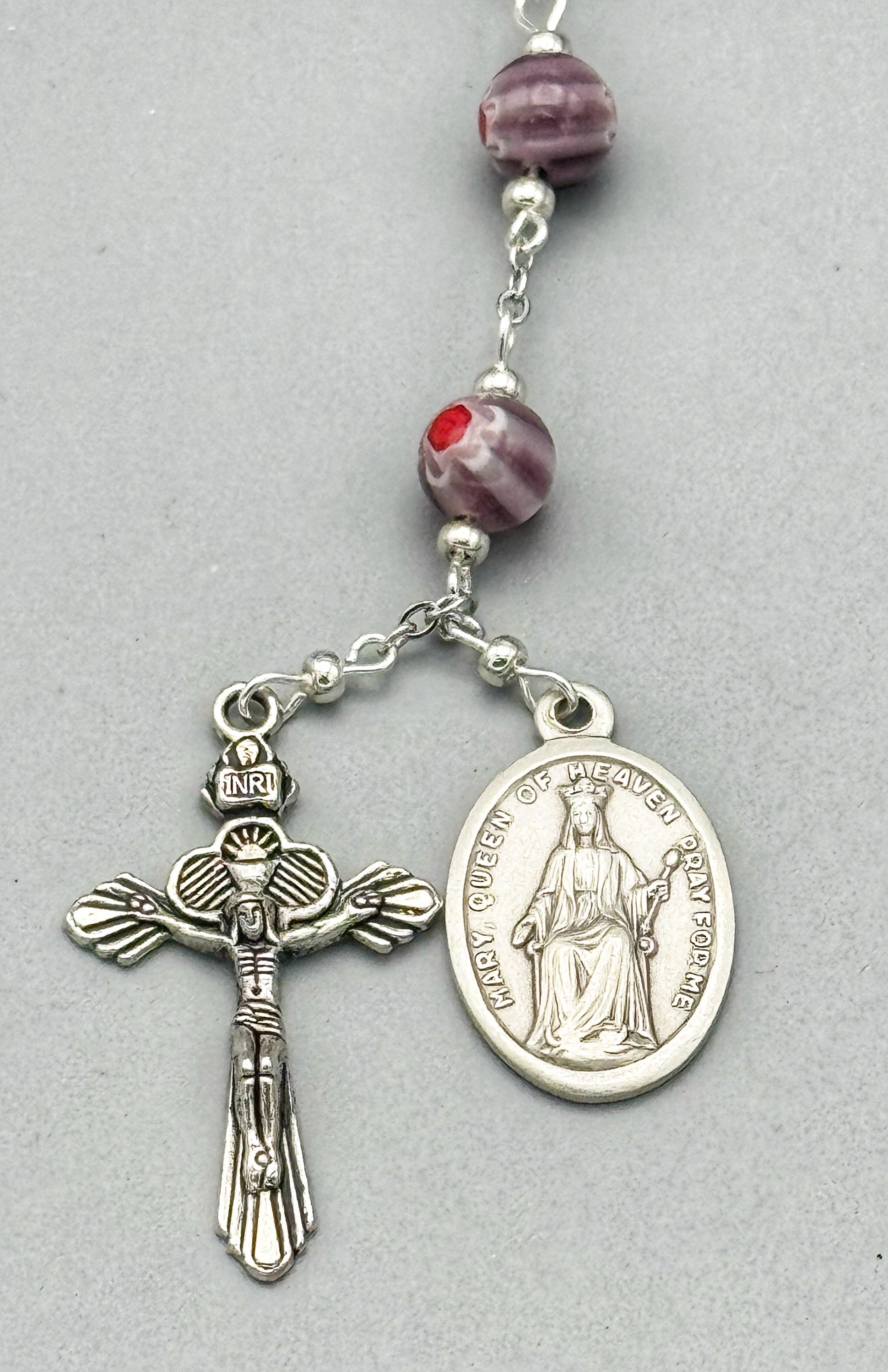 Our Lady of Heaven Extended Decade 15 Bead Chaplet Small Rosary Virgin ...