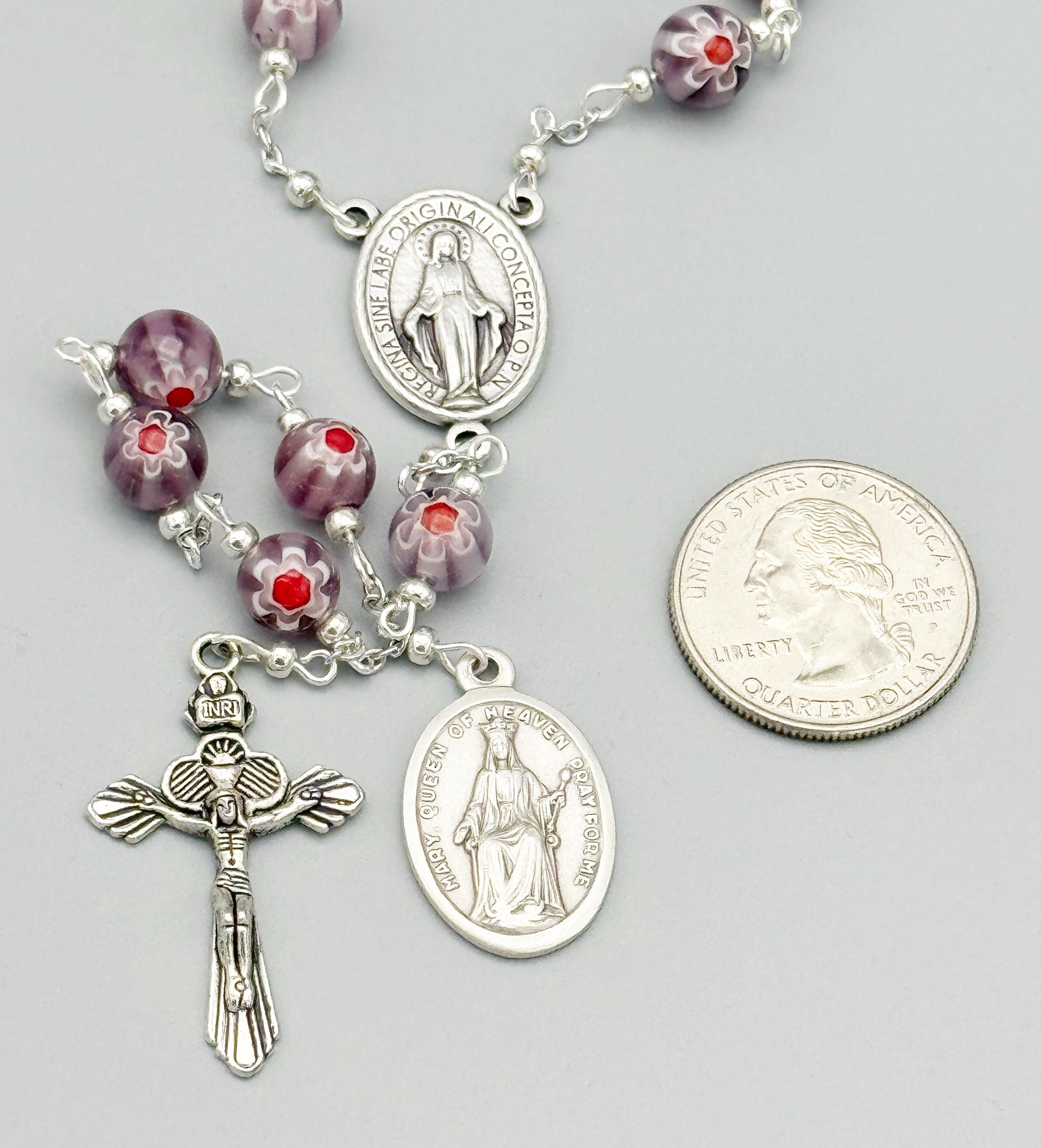 Our Lady of Heaven Extended Decade 15 Bead Chaplet Small Rosary Virgin ...