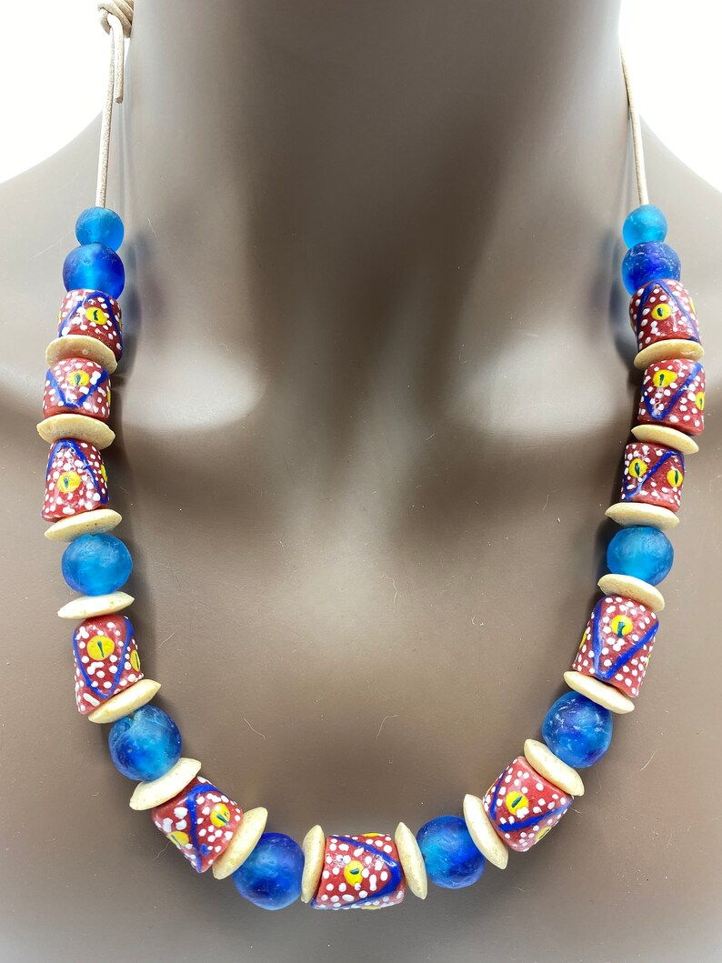 African Trade Bead Necklace African Fashion African Style - Etsy New ...