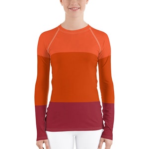 Sunset Women&#39;s Long Sleeve Rash Guard with Long Sleeves, Watersports, Brazilian Jiu Jitsu and Martial Arts Rash Guard, Plus Size to 3XL