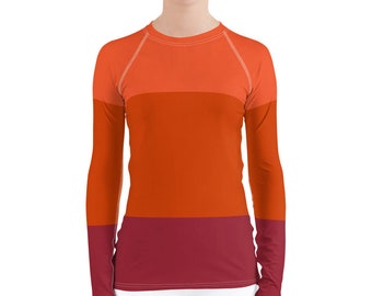 Sunset Colorblock Women's Rash Guard: UPF 38-40, Watersports, BJJ - Plus Size