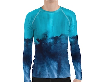 Abaco Watercolor Unisex Rash Guard: UPF 40 Watersports Shirt