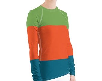 St. Barth Color Block Rash Guard: UPF Watersports Shirt, Plus Size