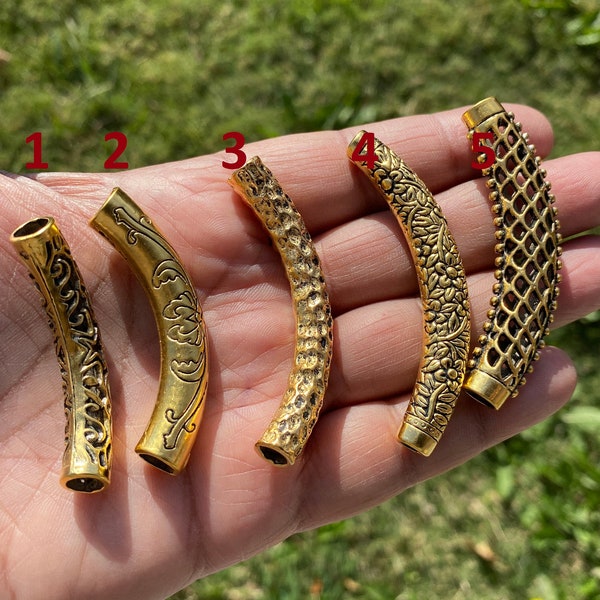 Curved tube beads for jewelry making Clearance