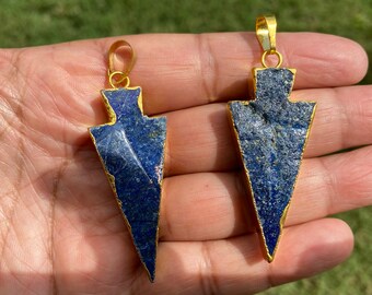 Royal Double Bail Fancy Shape Lapis Lazuli Gold Electroplated Connector Jewelry Royal Double Bail Fancy Shape Lapis Lazuli Gold Electroplated Connector Jewelry