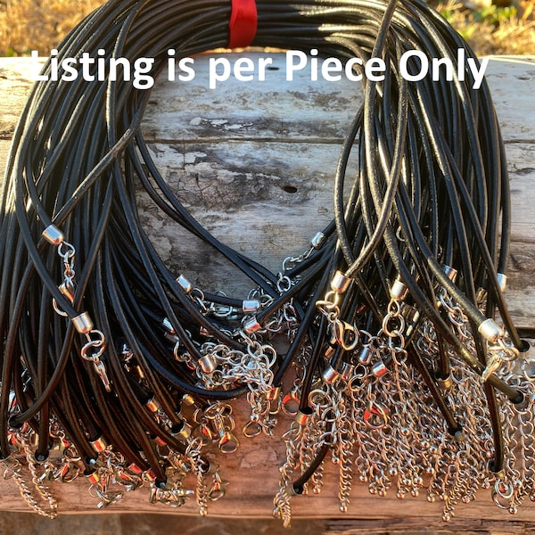 2mm Thick, 18 inches & 28 inches Black Leather Cord/ Bracelet or Necklace Cord/ Black Silver Cords/ leather Cord for Pendant/ Jewelry Cords