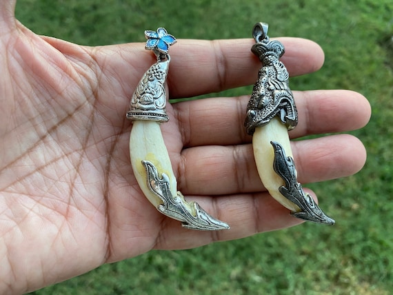 Wild Boar Claw Design Pendant Tibetan Silver Tribal Jewelry Tibetan Himalayan Pendant Jewelry Making Statement Oddities Taxidermy Zen Etsy UK