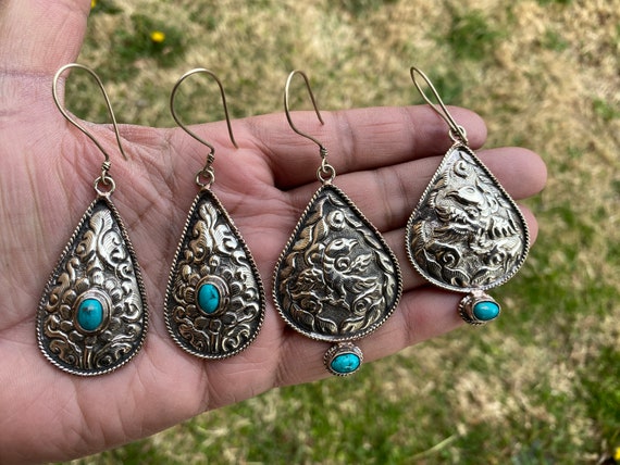 Tibetan silver best sale earrings