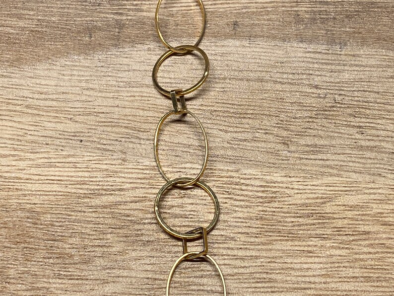 Circle /& Oval Link Chain Light Weight Chain 18k Shiny Gold Overlay with Anti Tarnish High Quality Chain By The Foot Closed Link