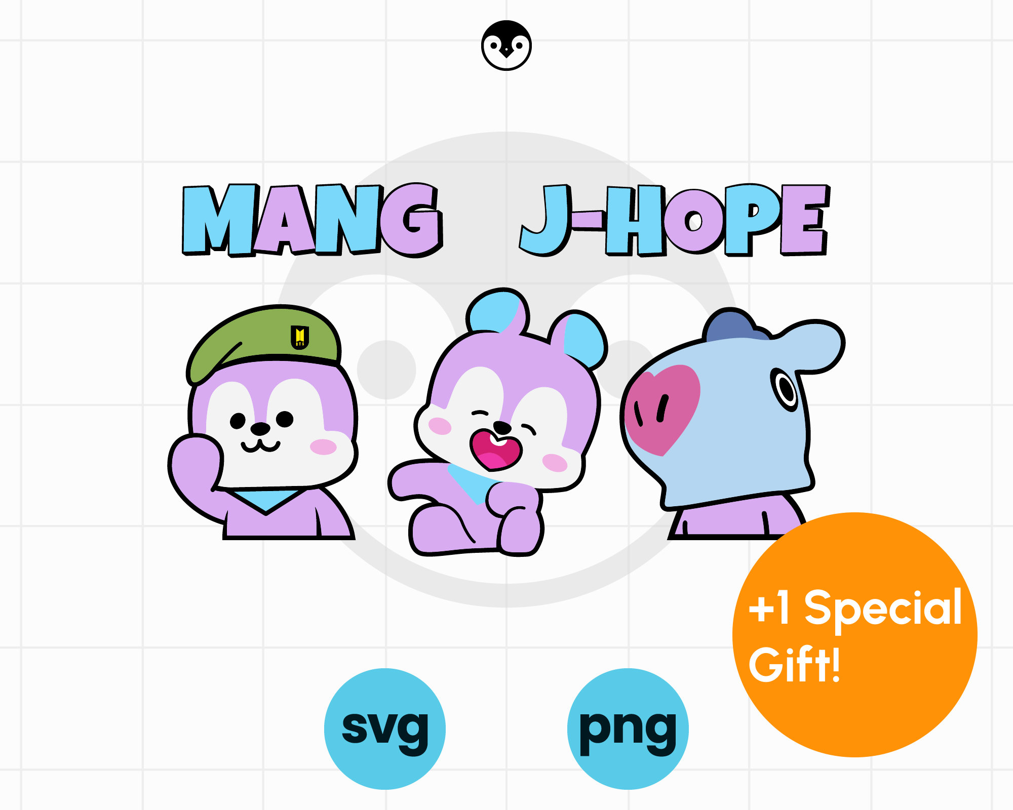 Bt21 Mang Bundle Svg Png Layered And Black & White Bts - Etsy