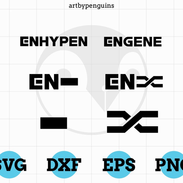 ENHYPEN ENGENE SVG Logo Bundle | png, eps, dxf | Korean Boy Band, Cricut Files for T-Shirts