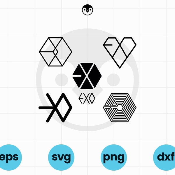 EXO SVG Bundle | png, eps, dxf | Korean boyband, Cricut Files for T-Shirts